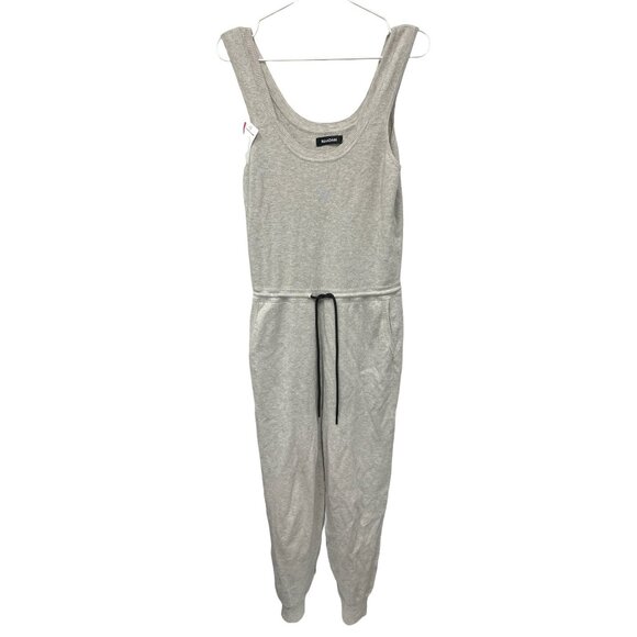 Naadam Light Grey Sleeveless Jogger Jumpsuit - Picture 1 of 4